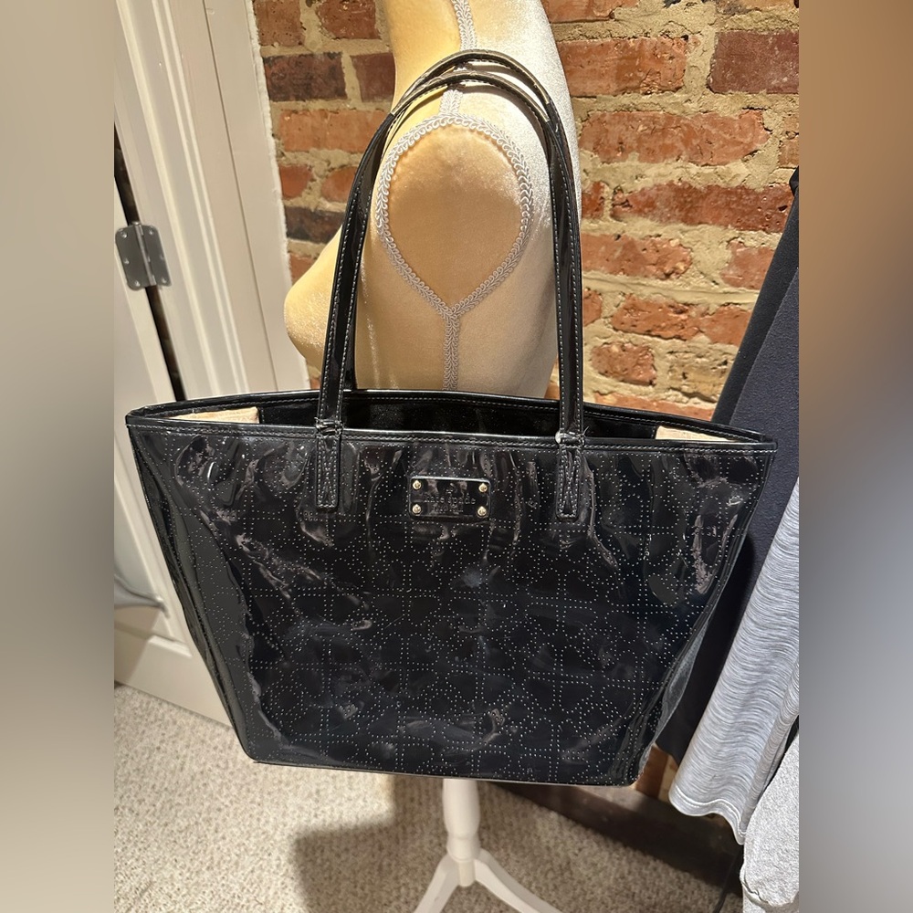 Kate Spade Black Polyvinyl Tote Bag